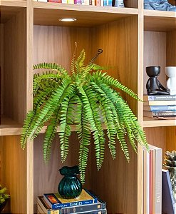 Arranjo Samambaia Artificial 69cm Pendente Com Vaso